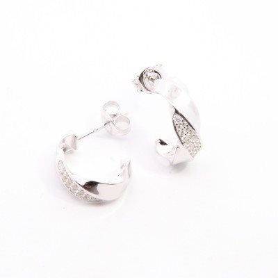 Orecchini Domar Gioielli Donna Orecchino cerchio argento 925 con zirconia cubica in Argento Cubic Zirconia EZB124403 - EZB124403